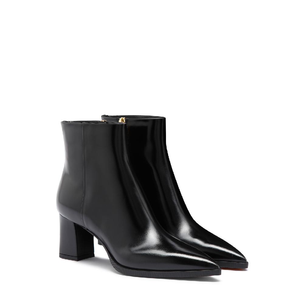Santoni Stivaletto tacco medio da donna in pelle nera Negozi Online