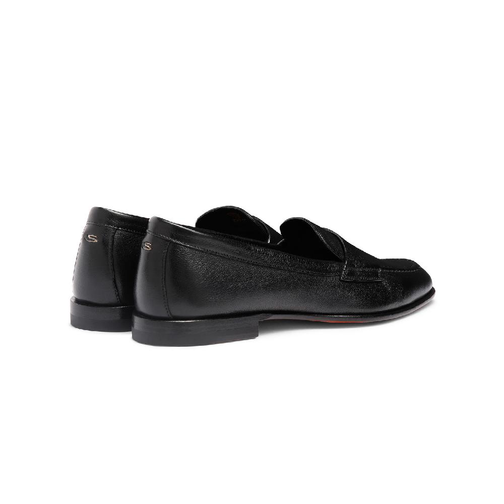 Santoni Mocassino penny da donna in pelle nera Acquista Ora