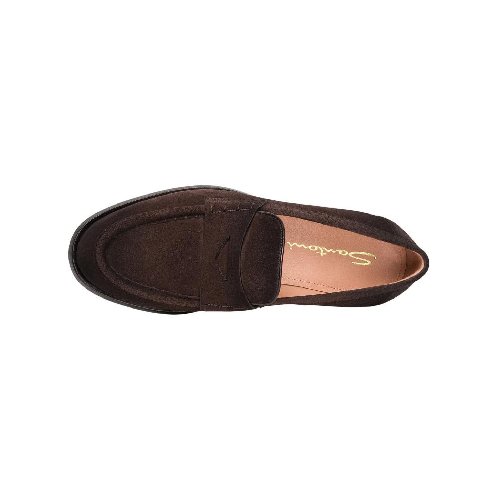 Santoni Mocassino penny da donna in suede testa di moro Consegna Veloce