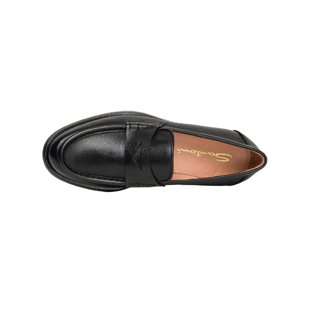 Santoni Mocassino penny da donna in pelle nera Promozione Limitata