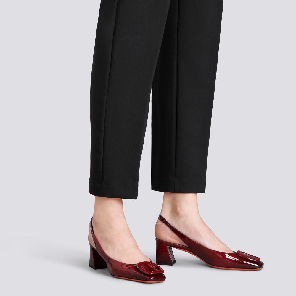 Santoni Décolletés tacco medio da donna in vernice rossa Shopping Online
