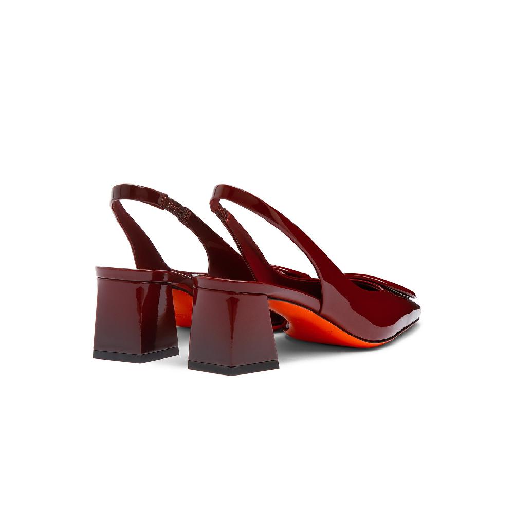 Santoni Décolletés tacco medio da donna in vernice rossa Shopping Online