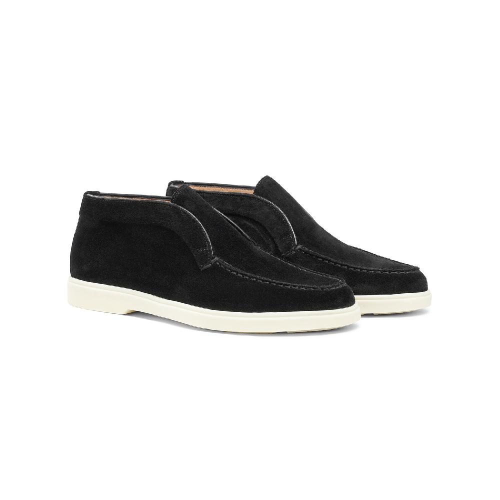 Santoni Stivaletto desert da donna in suede nero Sottocosto