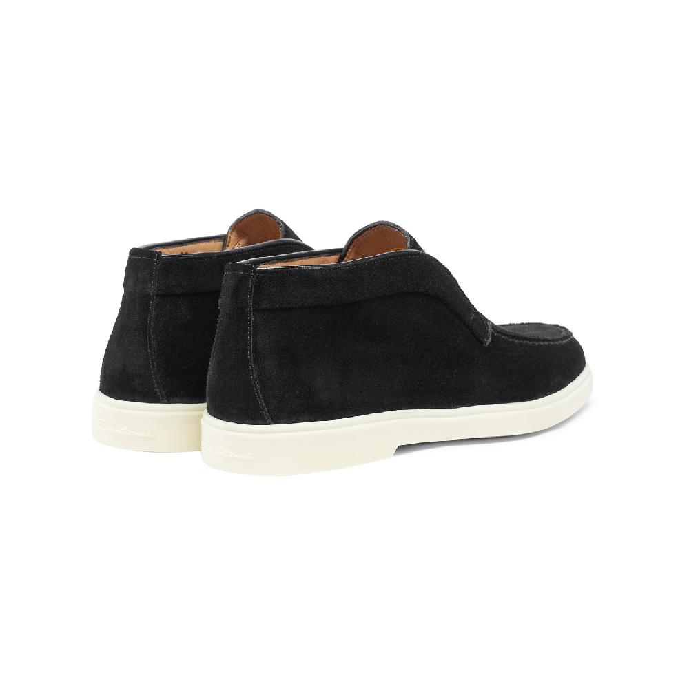 Santoni Stivaletto desert da donna in suede nero Sottocosto