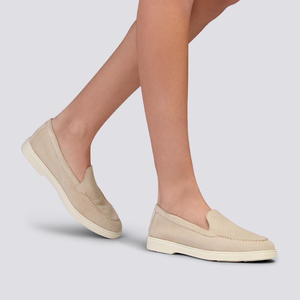 Santoni Mocassino da donna in suede rosa Convenienza