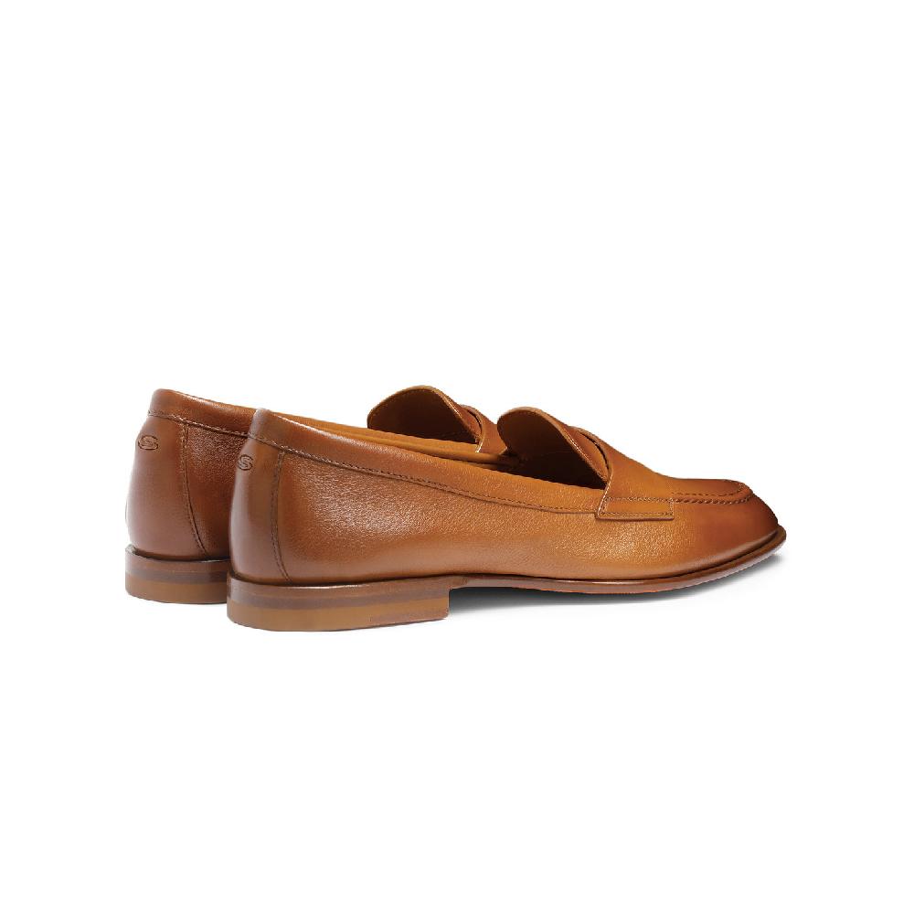 Santoni Mocassino penny da donna in pelle marrone Presa