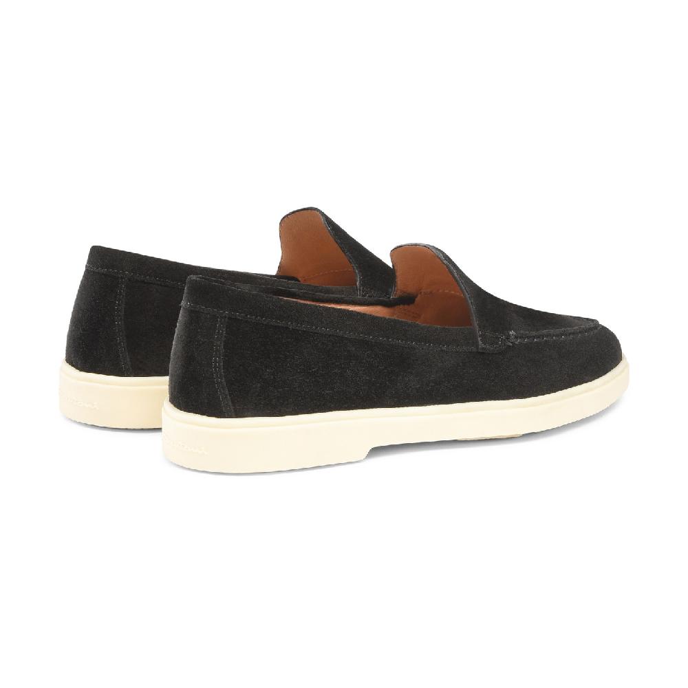 Santoni Mocassino da donna in suede nera Sconto