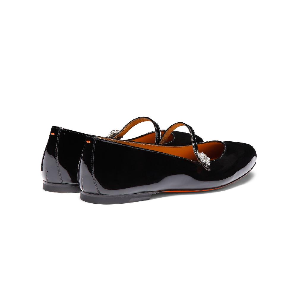 Santoni Ballerina da donna in vernice nera Economico