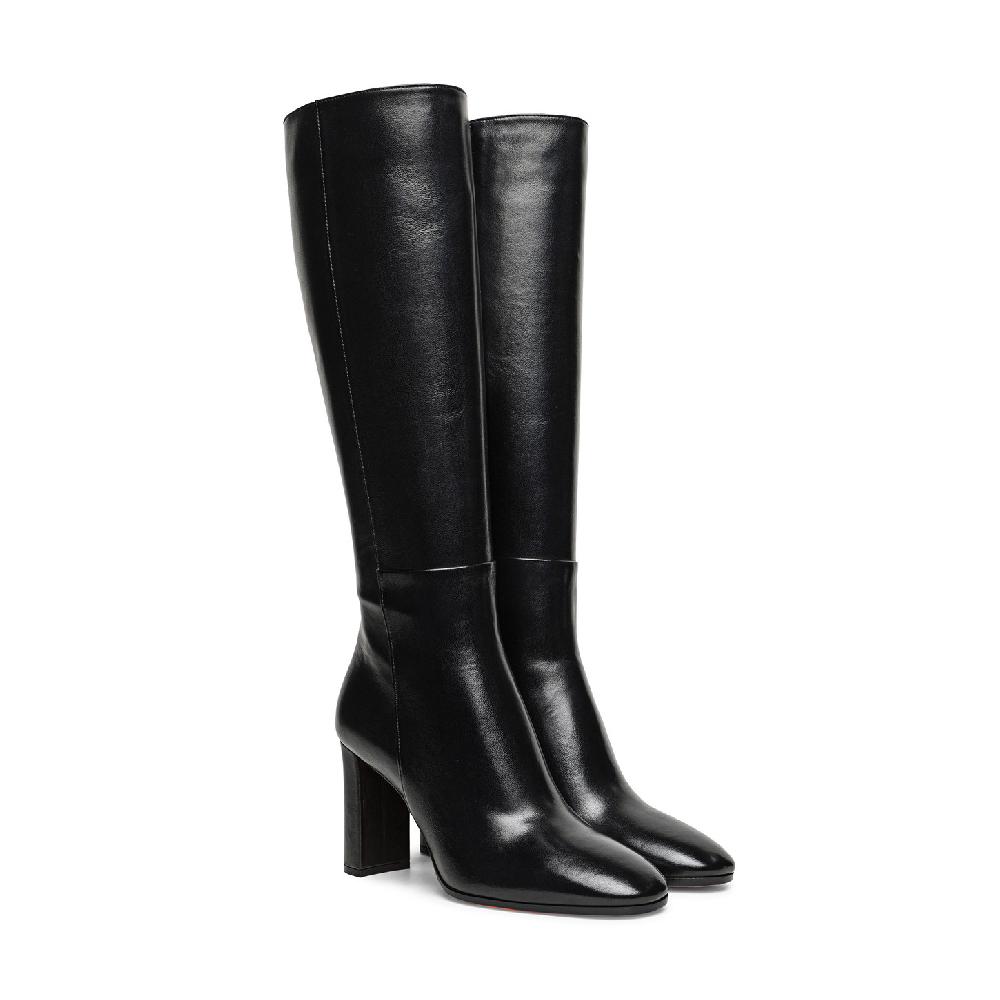 Santoni Stivale tacco alto da donna in pelle nera Vendite Flash