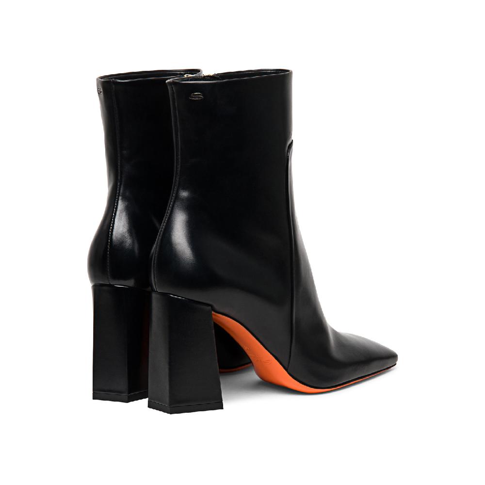 Santoni Stivaletto tacco alto da donna in pelle anticata nera Moda