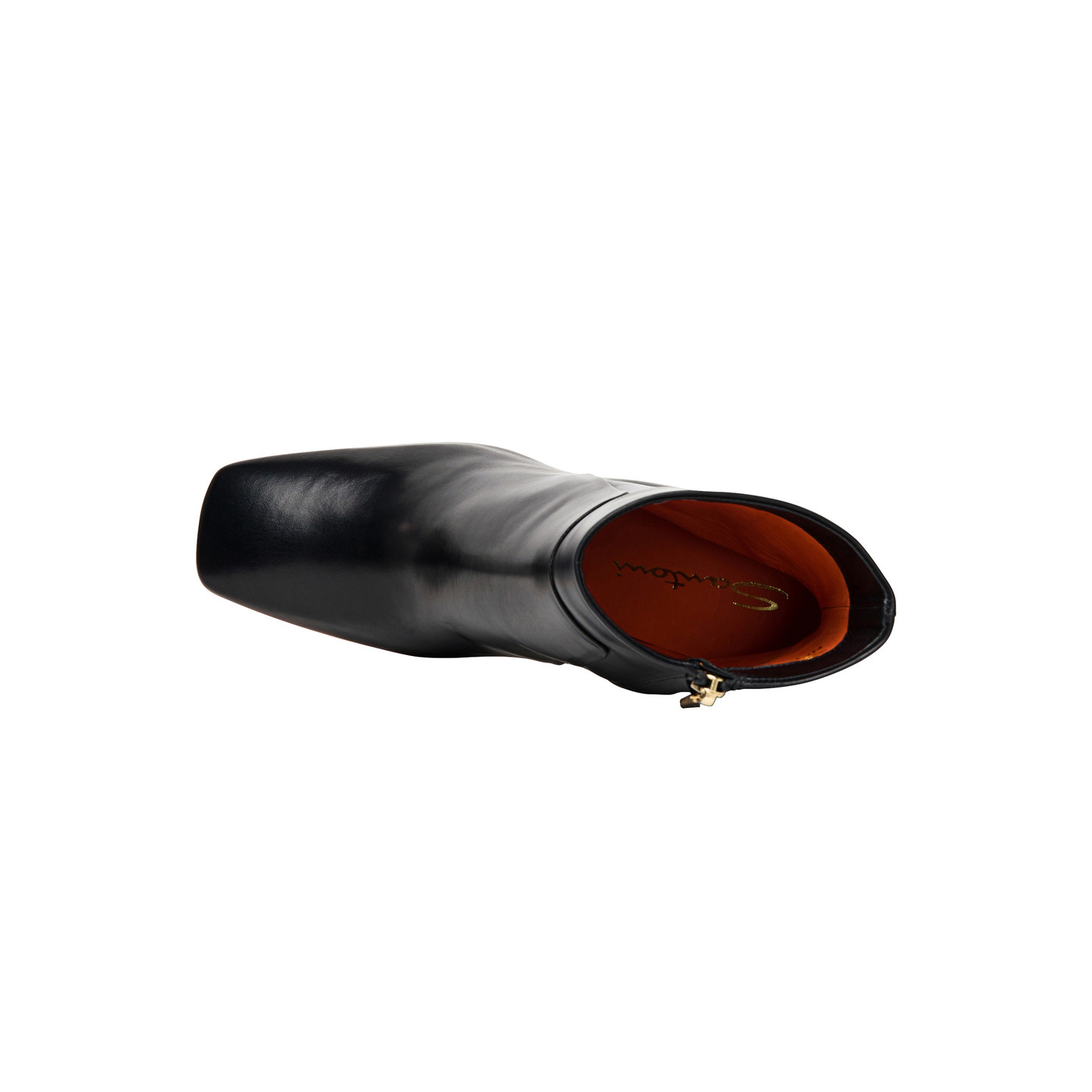 Santoni Stivaletto tacco alto da donna in pelle anticata nera Moda