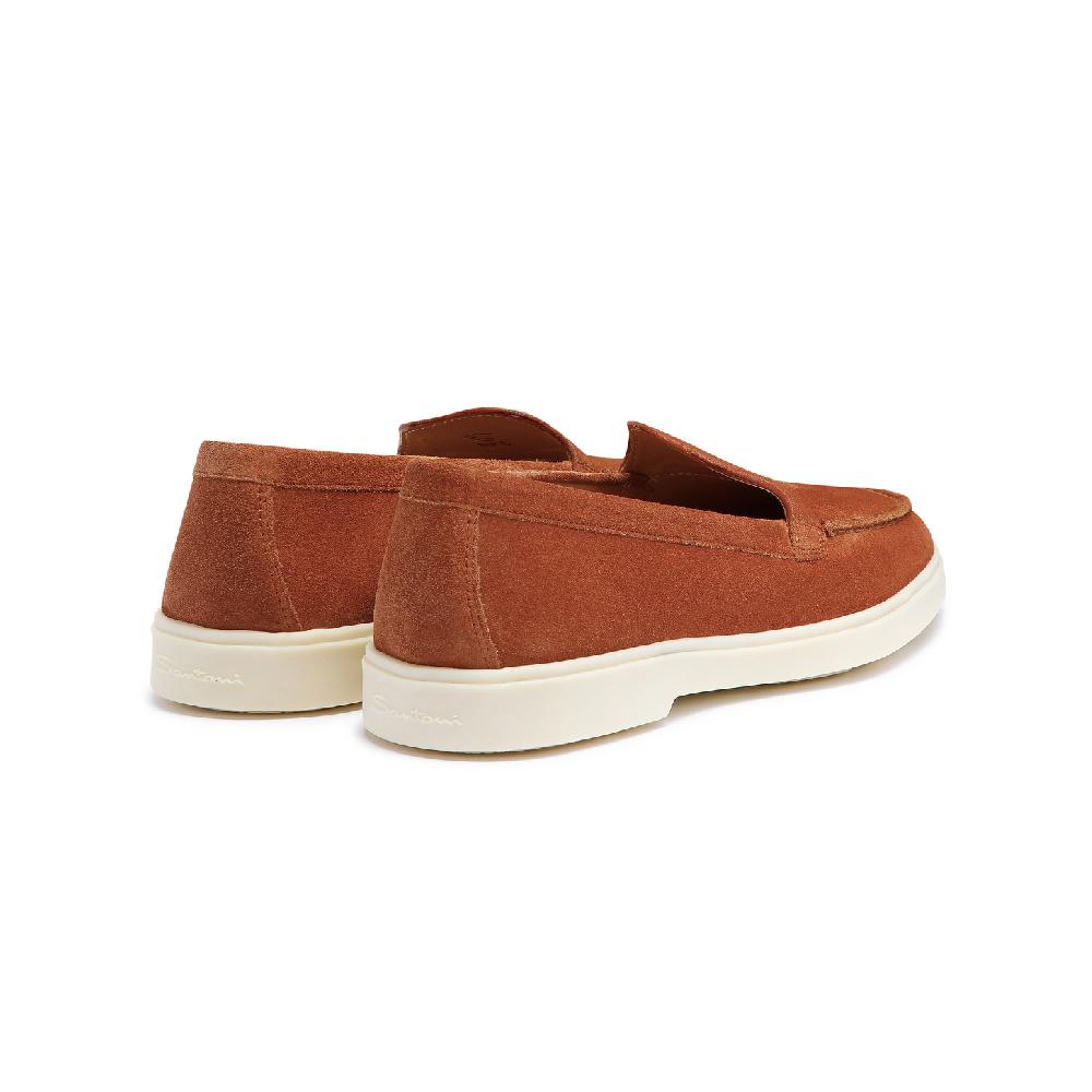 Santoni Mocassino da donna in suede arancione 2025