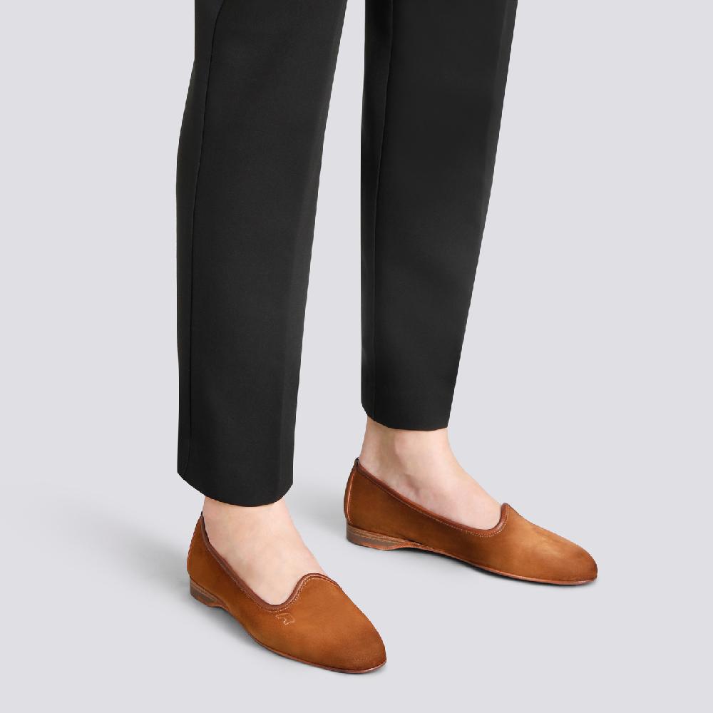 Santoni Mocassino da donna in suede marrone Spedizione Gratuita