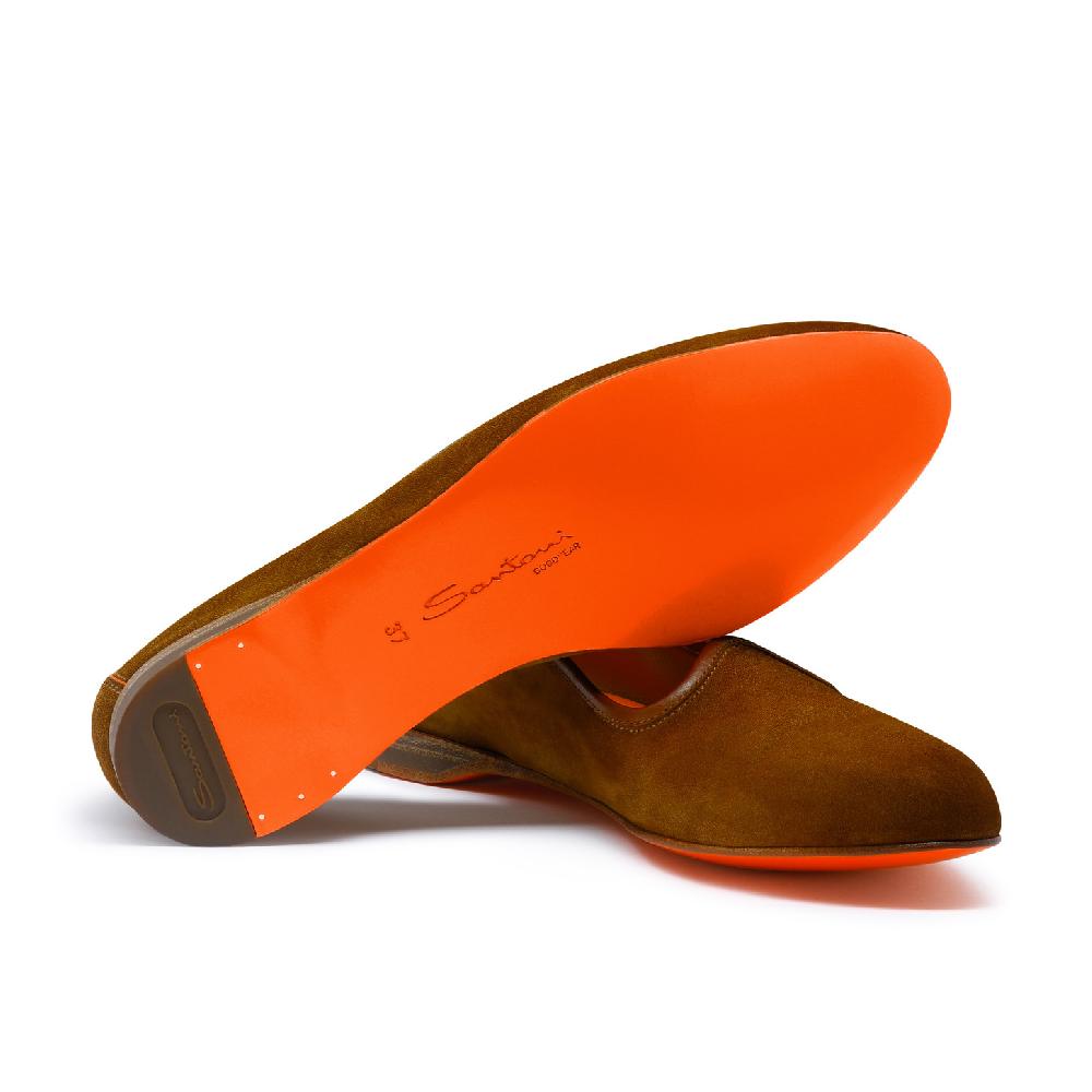 Santoni Mocassino da donna in suede marrone Spedizione Gratuita