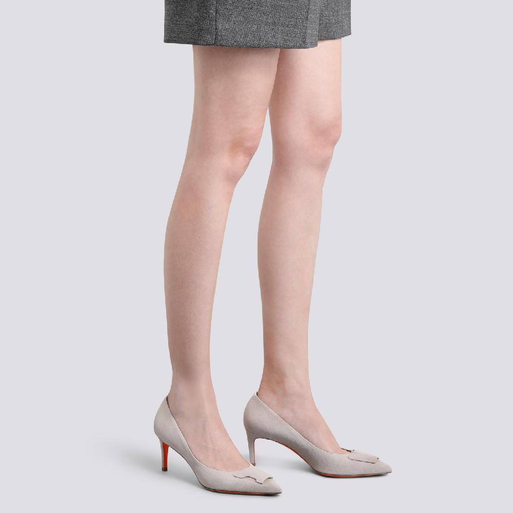 Santoni Décolletés tacco medio Santoni Sibille da donna in suede beige Qualità Garantita