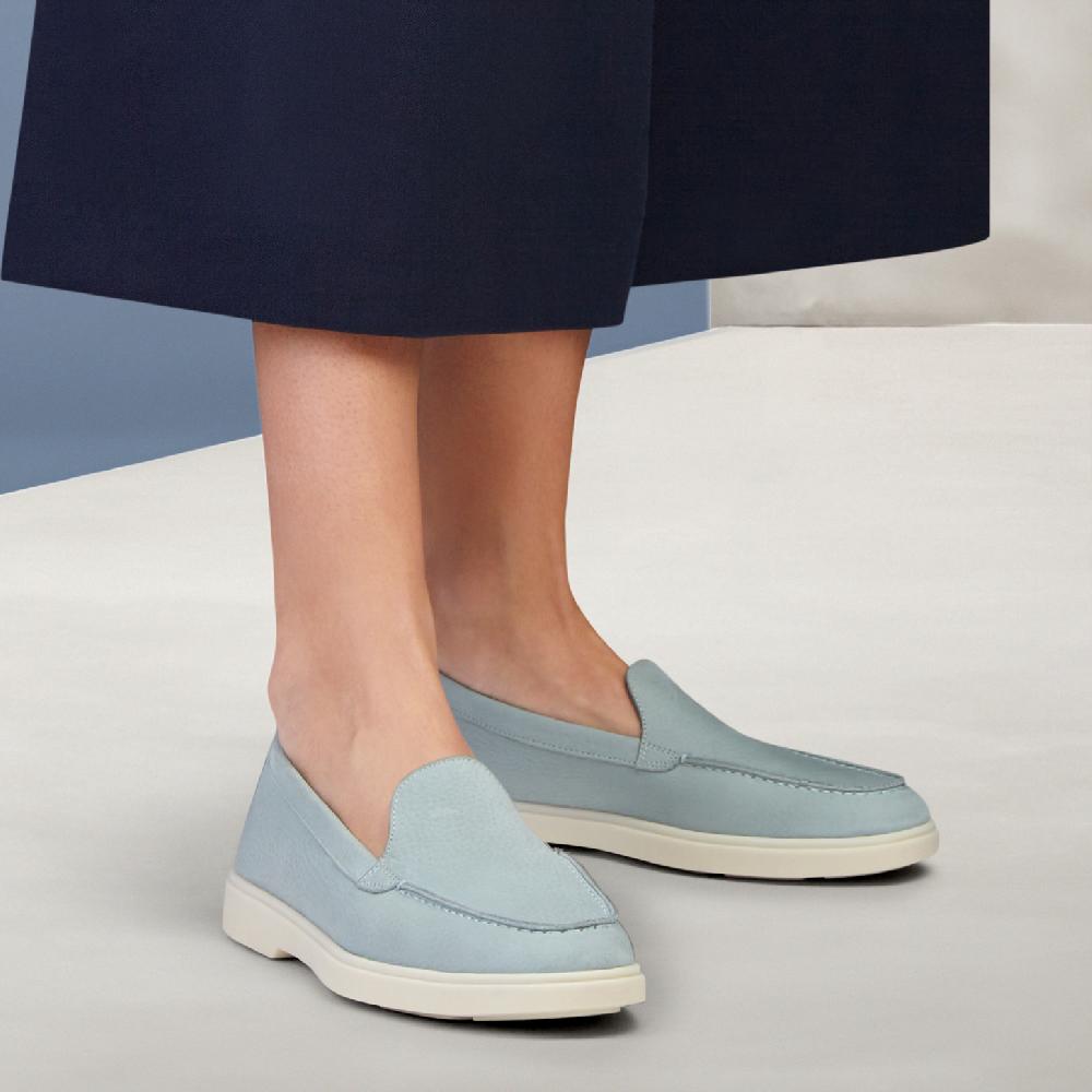 Santoni Mocassino da donna in nabuk azzurro Negozi Online