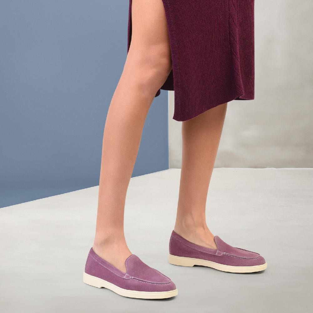 Santoni Mocassino da donna in suede viola I Più Venduti