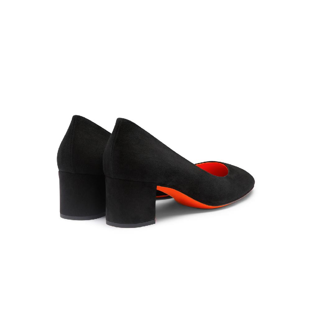 Santoni Décolletés tacco basso da donna in suede nero Promozione Limitata
