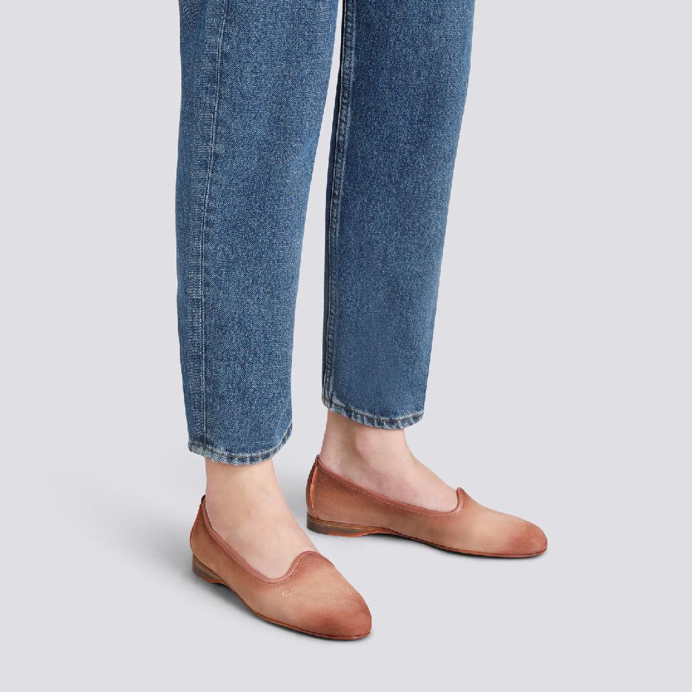 Santoni Mocassino da donna in suede rosa Prezzo Ridotto