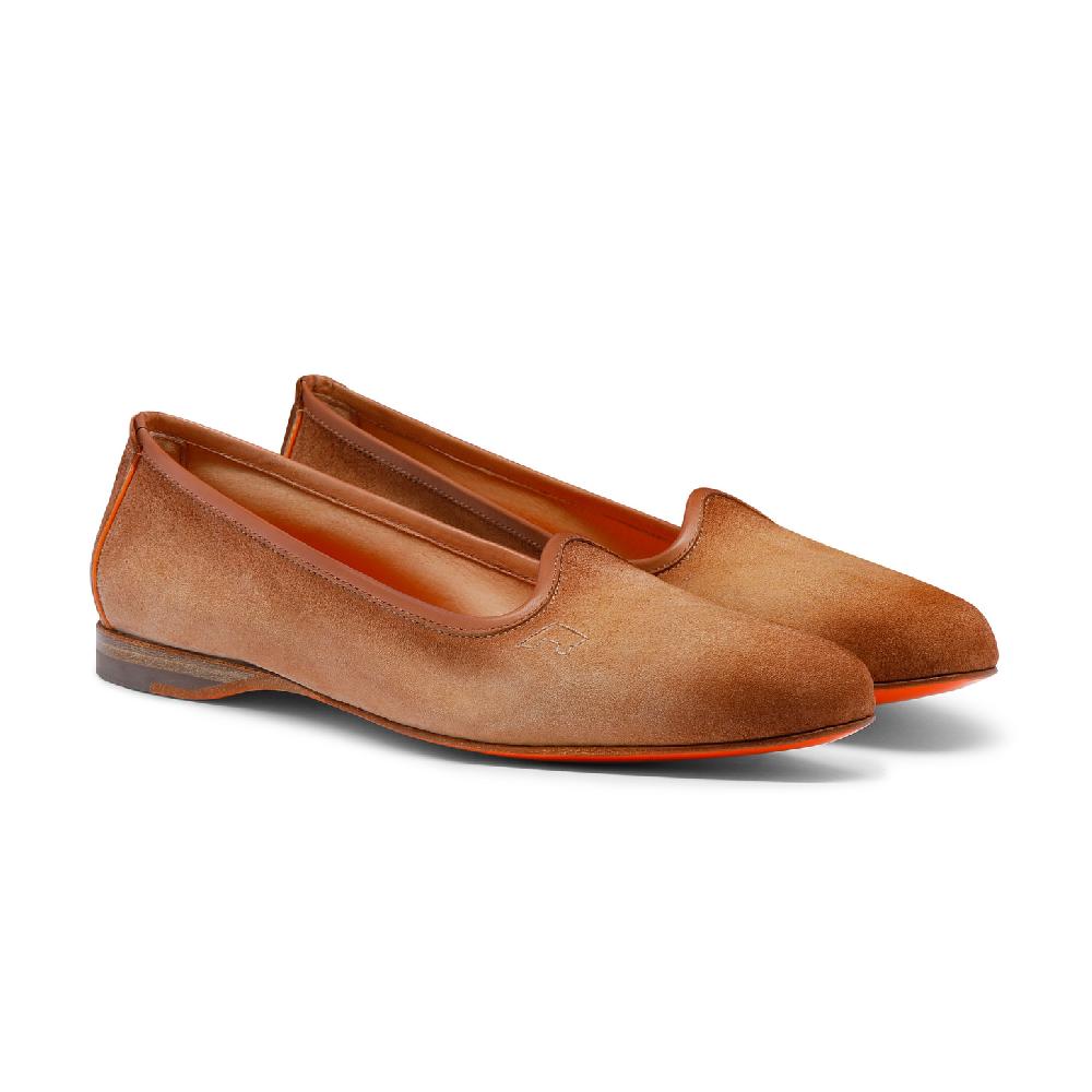 Santoni Mocassino da donna in suede rosa Prezzo Ridotto
