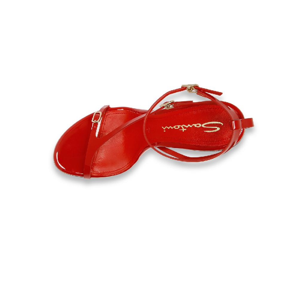 Santoni Sandalo tacco alto da donna in vernice rossa Sconto di tempo limitato