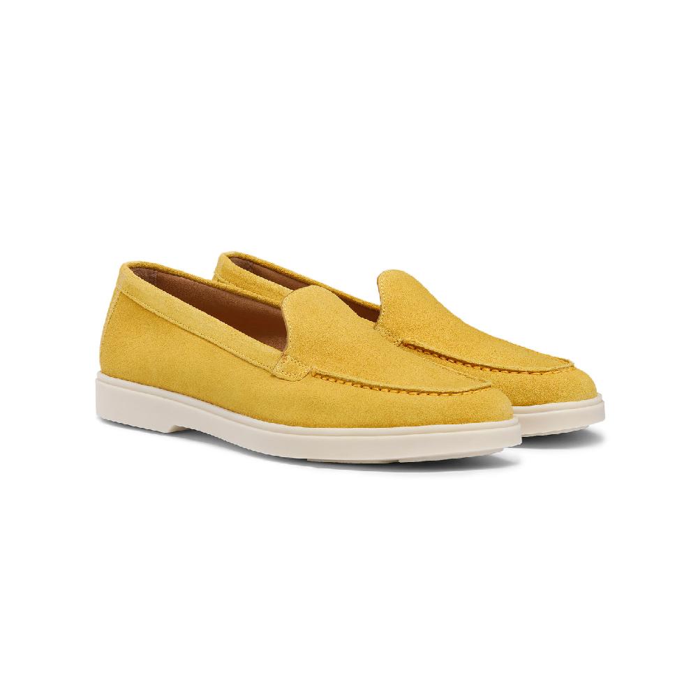 Santoni Mocassino da donna in suede giallo Economico