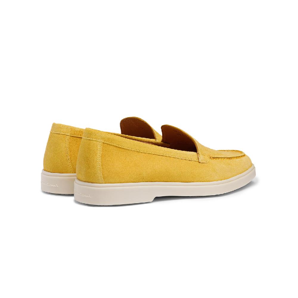 Santoni Mocassino da donna in suede giallo Economico