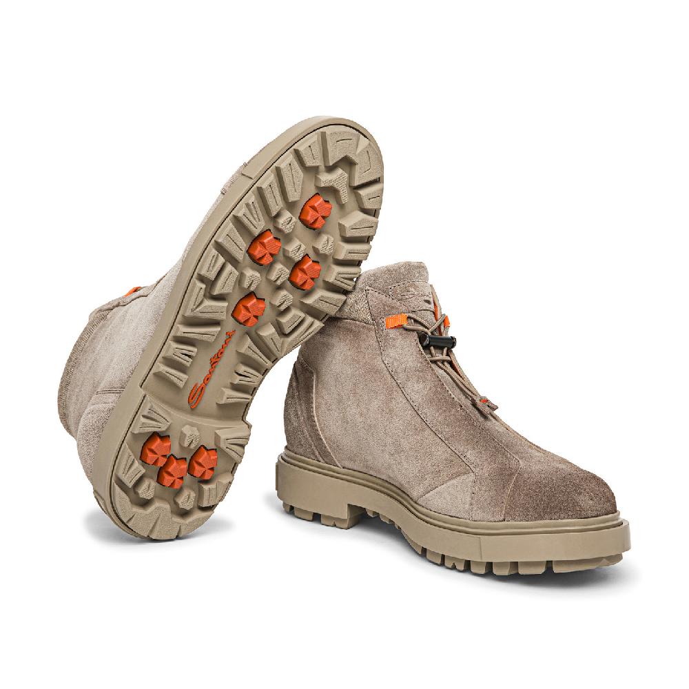 Santoni Scarponcino da montagna da uomo in suede marrone Qualità Garantita