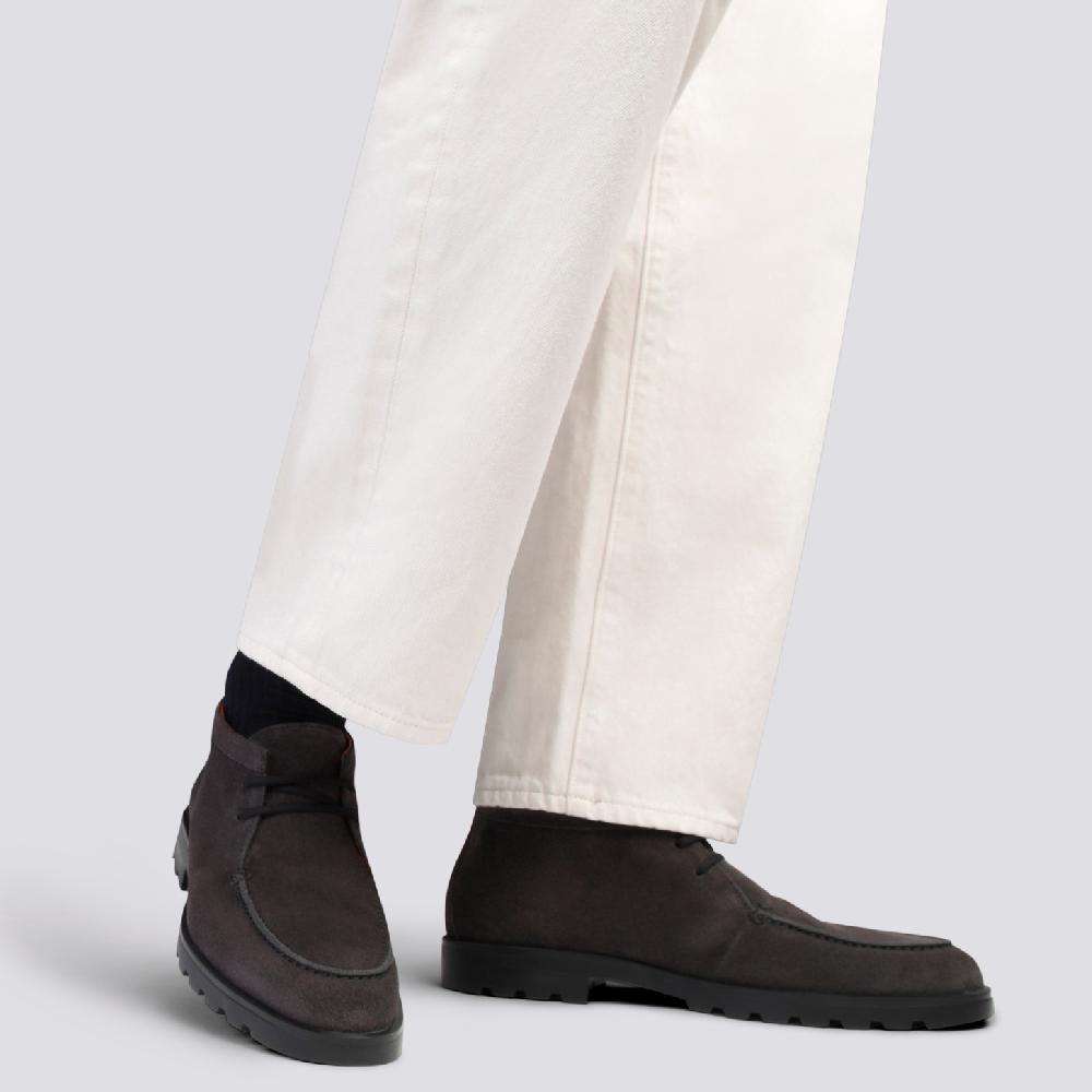 Santoni Stivaletto desert da uomo in suede grigio Shopping Online