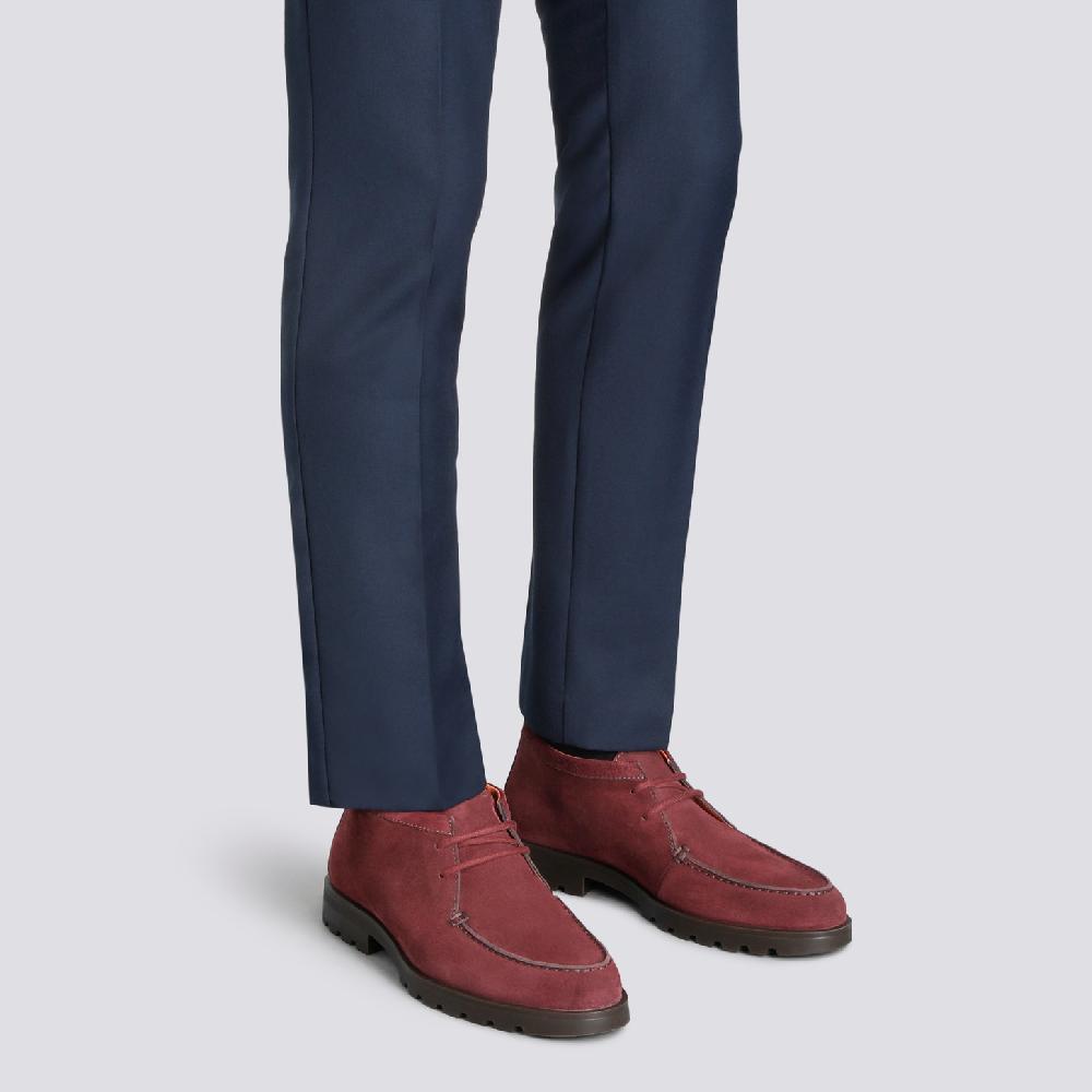 Santoni Stivaletto desert da uomo in suede rosso Affare Del Giorno