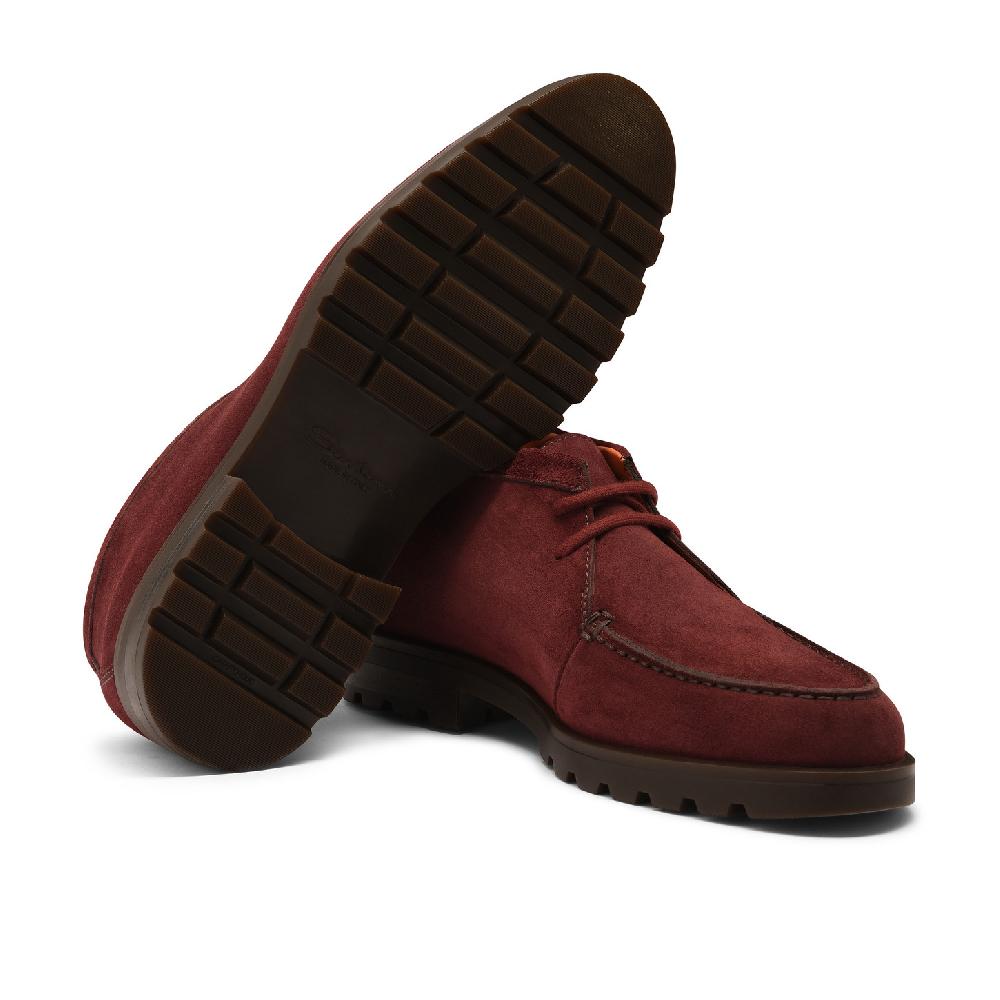 Santoni Stivaletto desert da uomo in suede rosso Affare Del Giorno