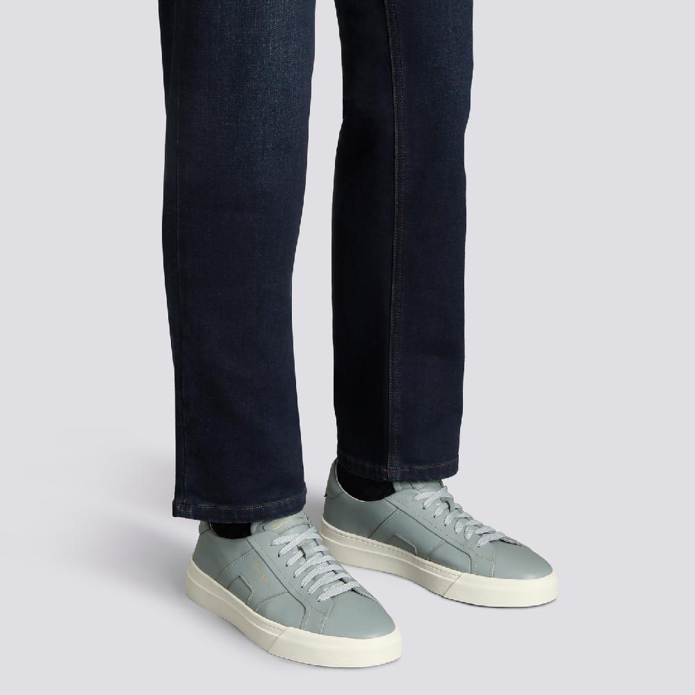 Santoni Double Buckle Sneaker da uomo in pelle azzurra Fino al 60% di sconto