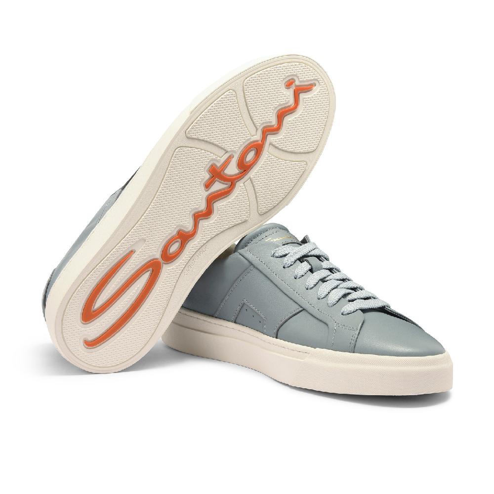 Santoni Double Buckle Sneaker da uomo in pelle azzurra Fino al 60% di sconto