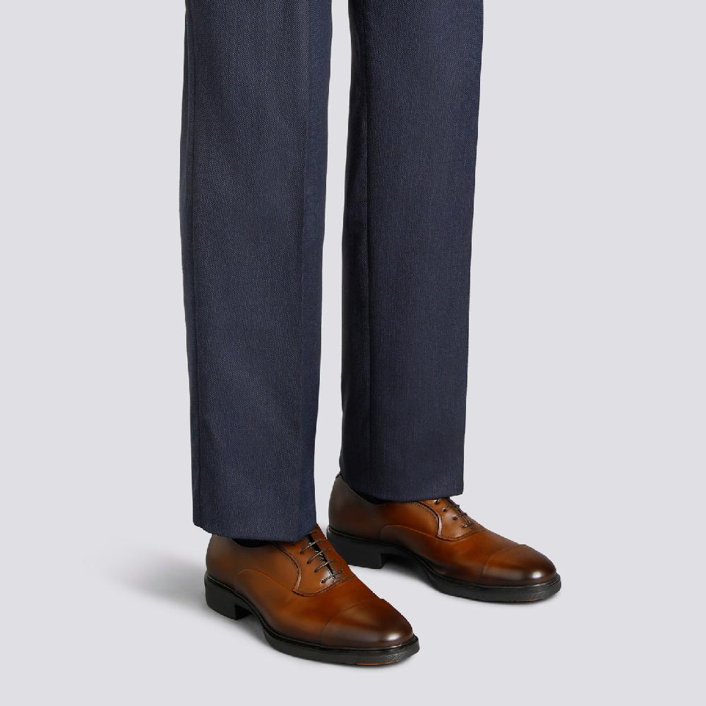 Santoni Stringata Easy da uomo in pelle testa di moro In Vendita