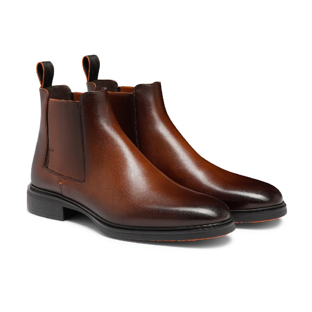 Santoni Stivaletto Easy da uomo in pelle testa di moro Hotsell