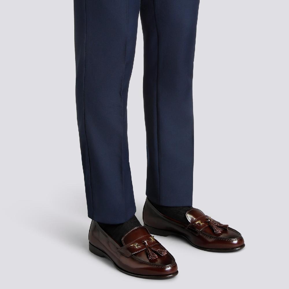 Santoni Mocassino Andrea con nappe da uomo in pelle bordeaux Negozio