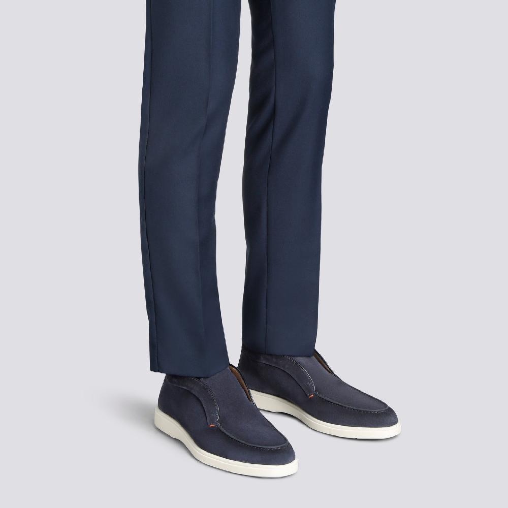 Santoni Stivaletto desert da uomo in suede blu Pezzi Unici