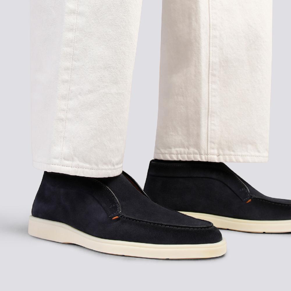 Santoni Stivaletto desert da uomo in suede blu Pezzi Unici