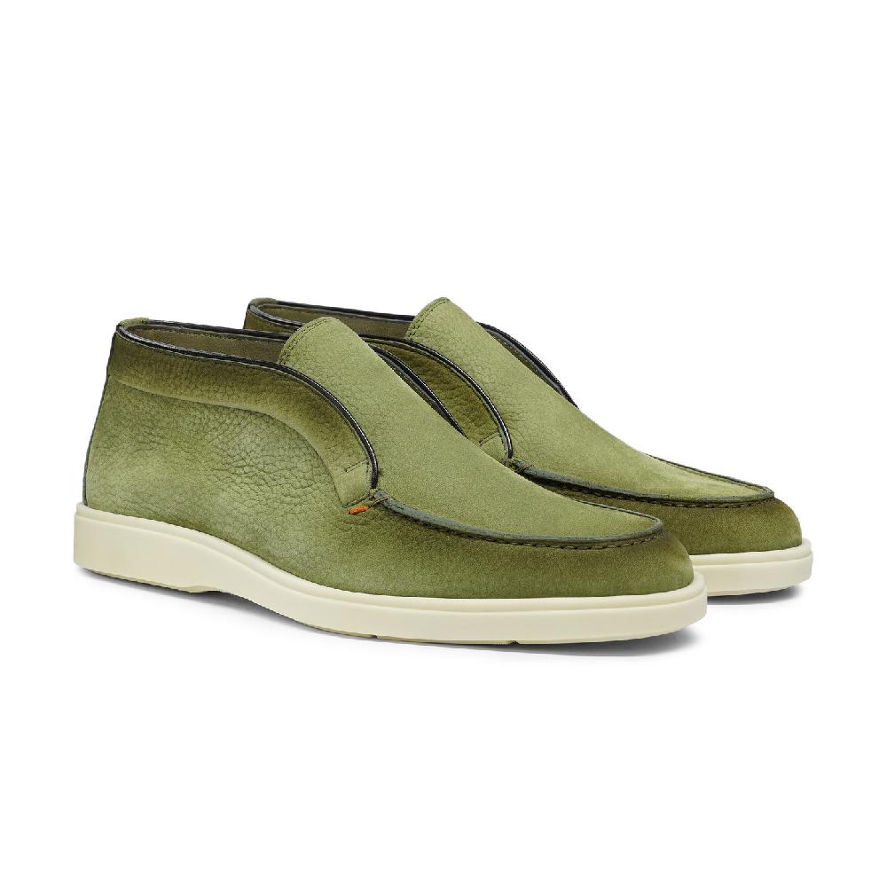 Santoni Stivaletto desert da uomo in nabuk verde Soddisfazione Garantita