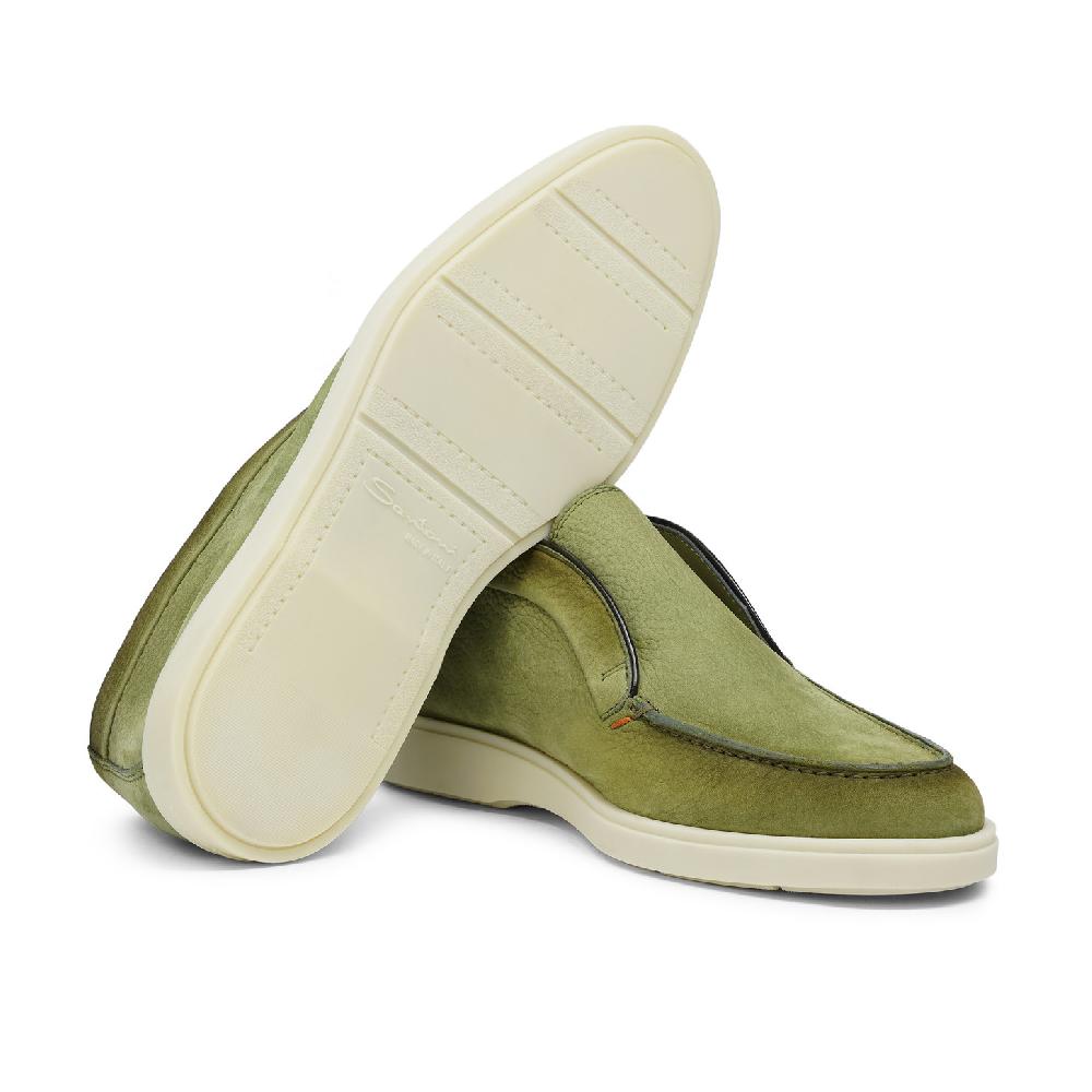 Santoni Stivaletto desert da uomo in nabuk verde Soddisfazione Garantita