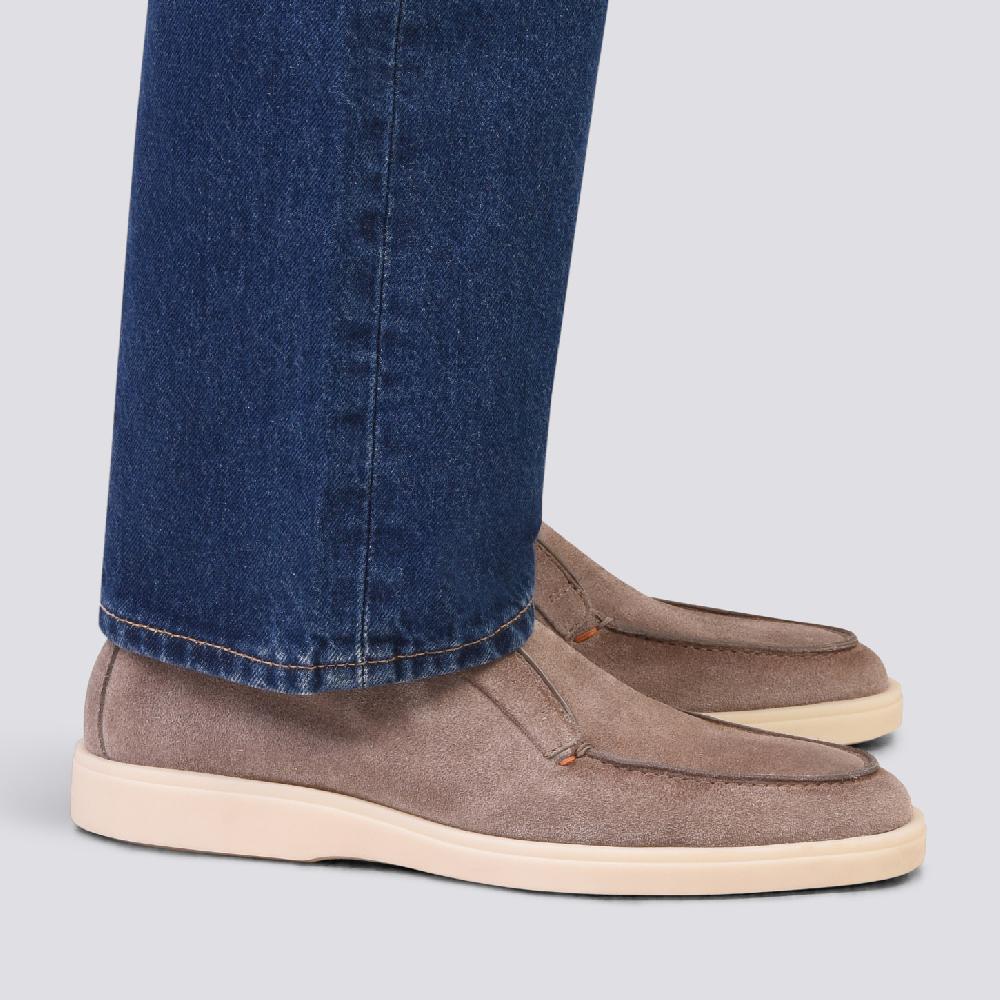 Santoni Stivaletto desert da uomo in suede tortora Qualità Garantita
