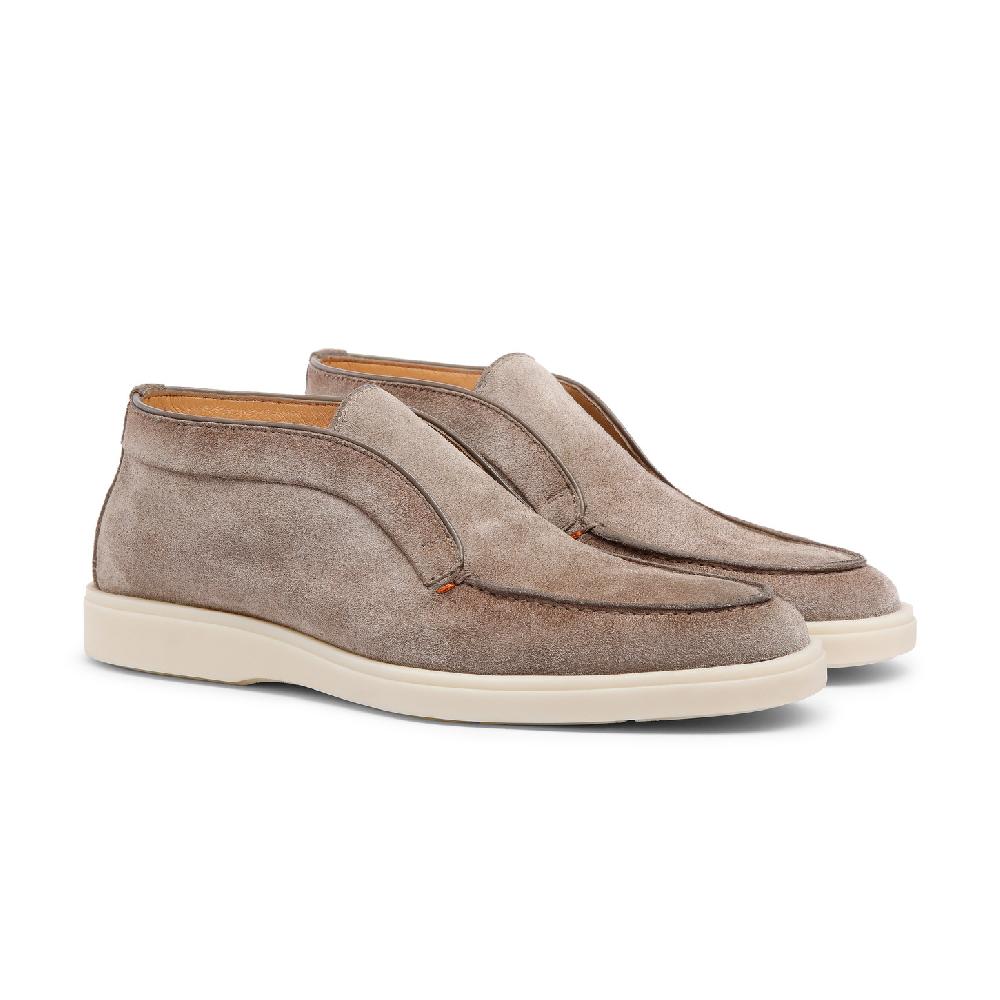Santoni Stivaletto desert da uomo in suede tortora Qualità Garantita