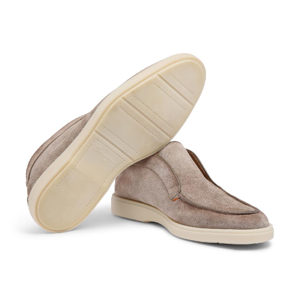 Santoni Stivaletto desert da uomo in suede tortora Qualità Garantita