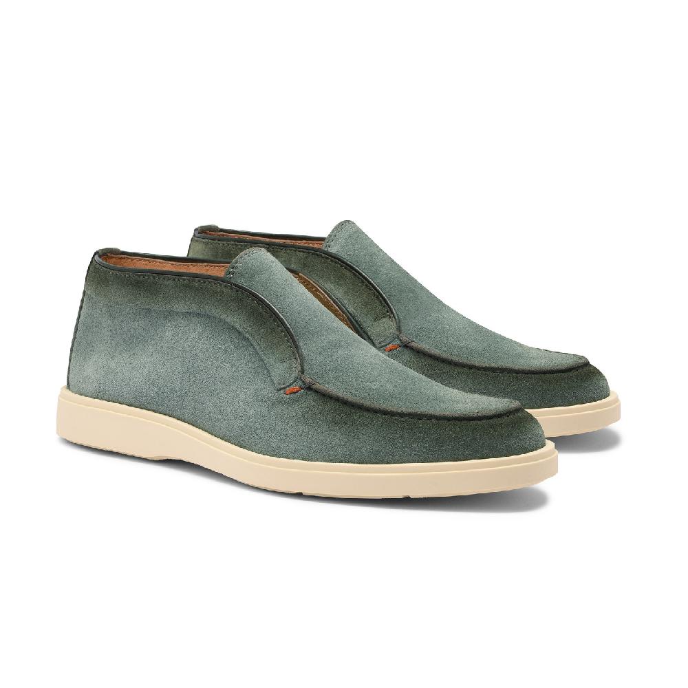 Santoni Stivaletto desert da uomo in suede petrolio Negozi Online