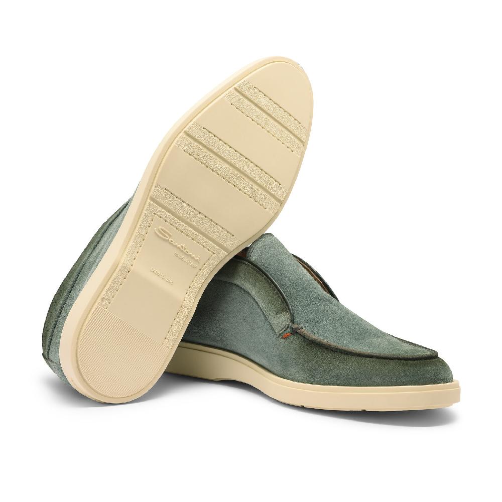 Santoni Stivaletto desert da uomo in suede petrolio Negozi Online