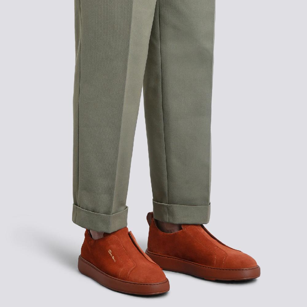 Santoni Sneaker slip-on da uomo in suede marrone Italia