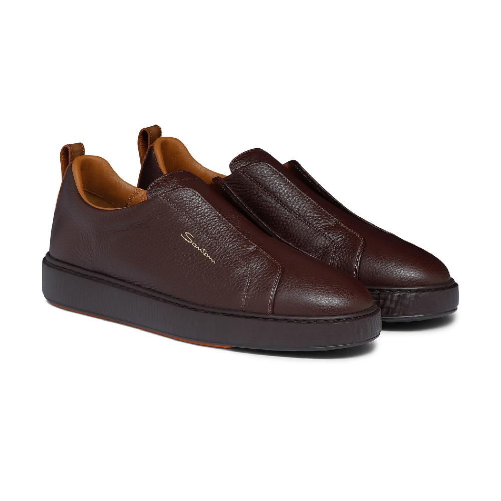 Santoni Sneaker slip-on da uomo in pelle bottalata bordeaux 2025