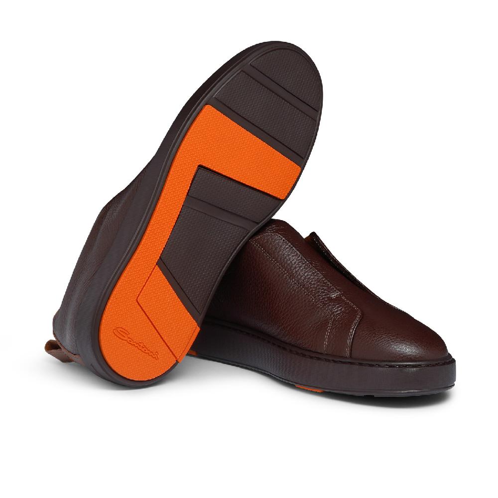 Santoni Sneaker slip-on da uomo in pelle bottalata bordeaux 2025