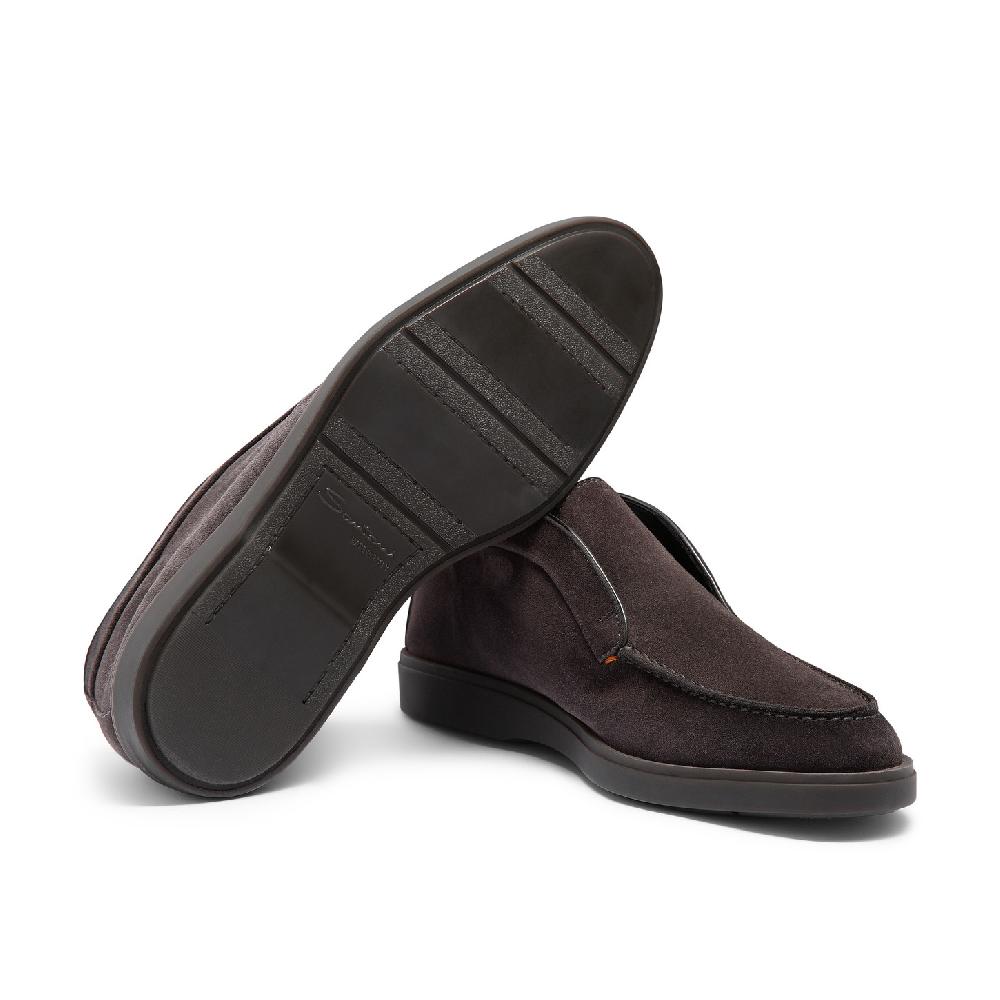 Santoni Stivaletto desert da uomo in suede grigio con pelliccia Qualità