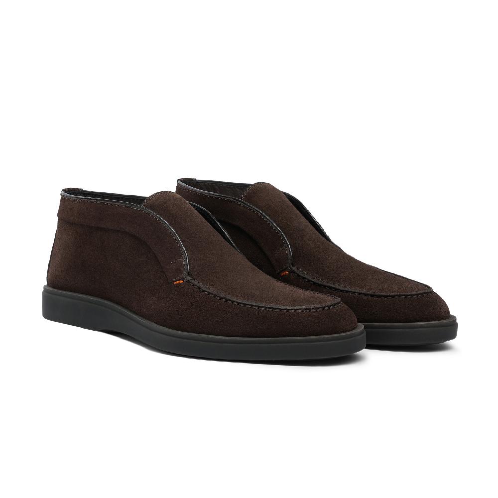 Santoni Stivaletto desert da uomo in suede marrone Vendita